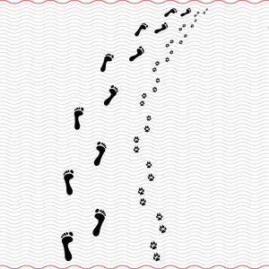 SVG voeten en hondenpoten, zwarte prints silhouetten digitale clipart, bestanden eps jpg, geïsoleerde vector, Instant download svg, png, dxf voor Cricut