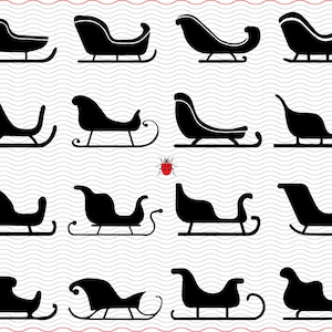 SVG Sleigh, Sled, Black silhouettes digital clipart, Sleigh, Sled Files eps jpg, isolated vector, Instant download svg, png, dxf for Cricut