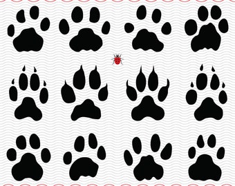 Paws of jaguar SVG, Black silhouette digital clipart, Files eps jpg, Jaguar isolated vector, Instant download  svg, png, dxf  for Cricut
