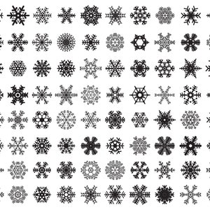 Flocons de neige SVG, silhouettes noires clipart numérique, fichiers eps jpg, vecteur isolé flocons de neige, téléchargement immédiat svg, png, dxf pour Cricut
