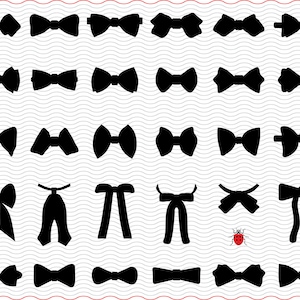Gravatas-borboleta SVG, Gravatas, clipart digital de silhueta preta, arquivos eps jpg, vetor de gravatas-borboleta, download instantâneo svg, png, dxf para Cricut