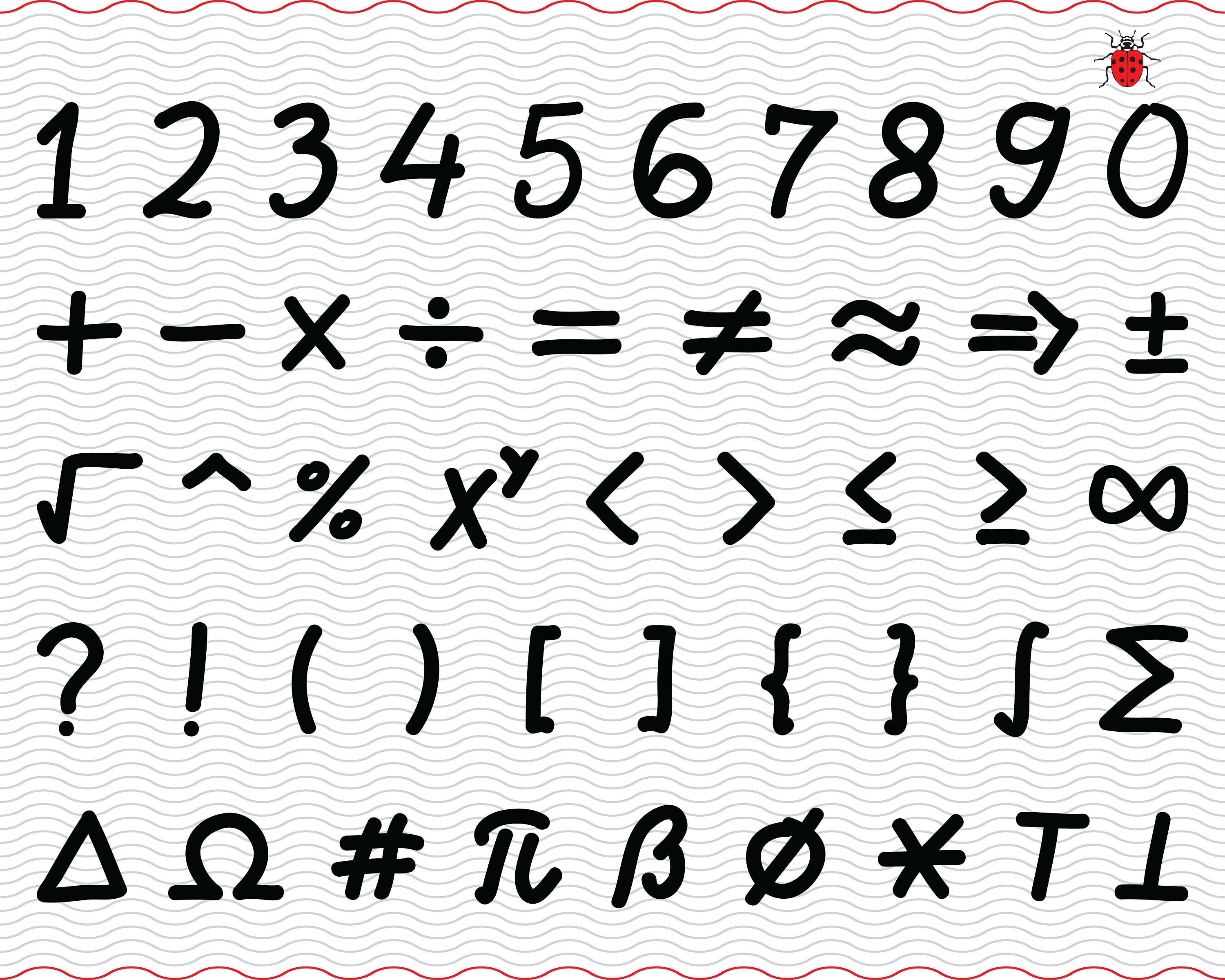 SVG Mathematic Signs, Hand Drawn, Digital Clipart, Files Eps Jpg ...
