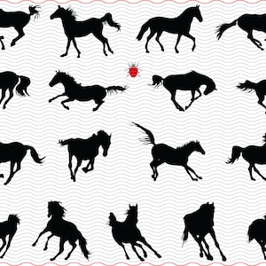 SVG Konie Galop, Czarne sylwetki cyfrowe clipart, Konie Pliki eps jpg, izolowany wektor, Natychmiastowe pobieranie svg, png, dxf dla Cricut