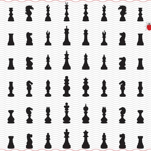 SVG Chess Pieces, Black Isolated Silhouettes, digital clipart, Files eps jpg, Chess Pieces, vector, Instant download svg, png,dxf for Cricut