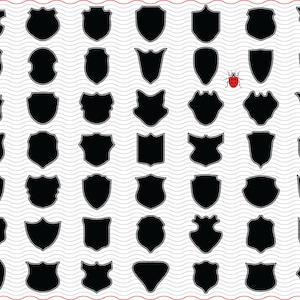 Shields SVG, Black  Isolated Silhouette digital clipart, Files eps jpg, Shields isolated vector, Instant download svg, png, dxf for Cricut