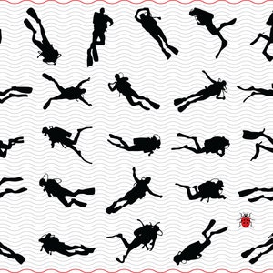 SVG  Scuba Diving, Black silhouette digital clipart, Files eps jpg, Scuba Diving vector, Instant download svg, png, dxf for Cricut