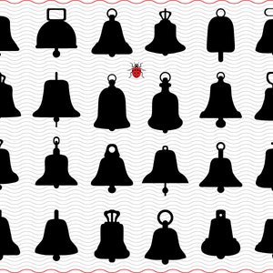 Campanas SVG, imágenes prediseñadas digitales, siluetas negras, eps, jpg, vector aislado de campanas, descarga instantánea svg, png, dxf para Cricut