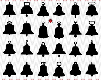 Klokken SVG, digitale clipart, zwarte silhouetten, eps, jpg, klokken geïsoleerde vector, Instant download svg, png, dxf voor Cricut