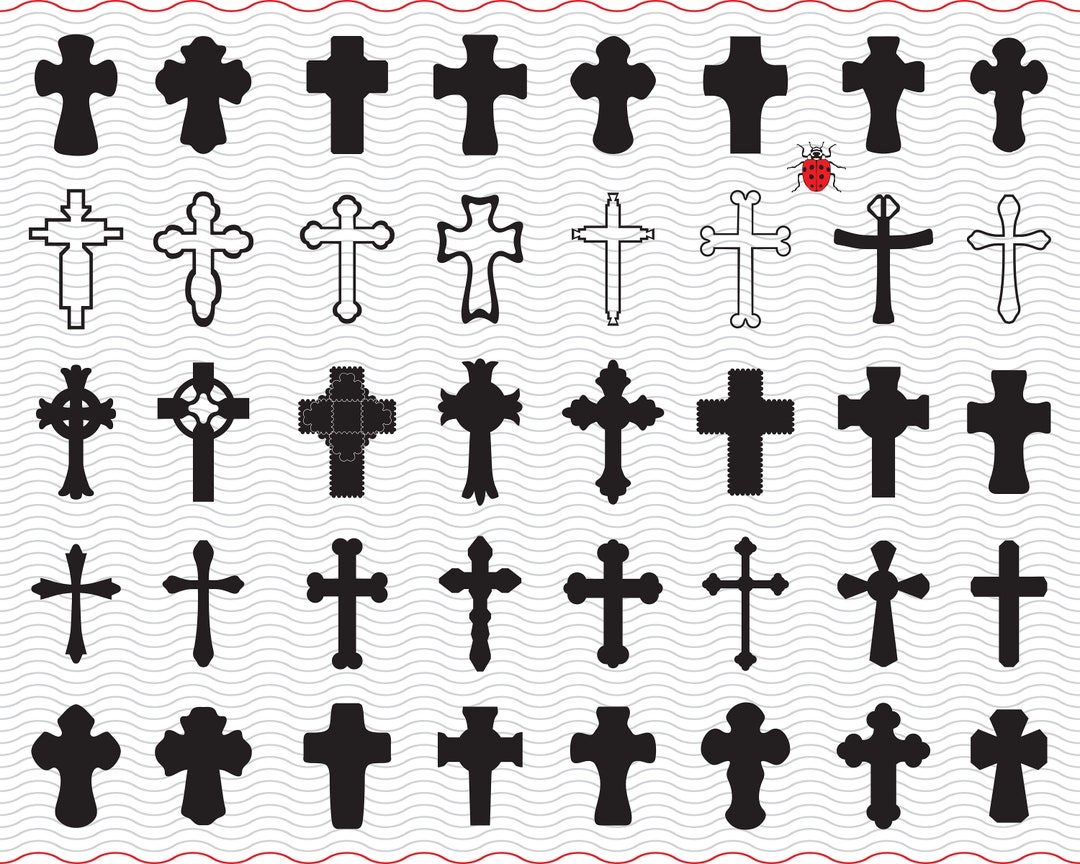 Vector File Crosses SVG Crosses, Icons, Black Silhouettes, Digital Clipart, Files Eps, Jpg ...