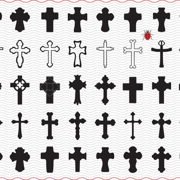 SVG Crosses, Icons, Black Silhouettes, digital clipart, Files eps, jpg,Crosses icons design vector,Instant download svg, png, dxf for Cricut