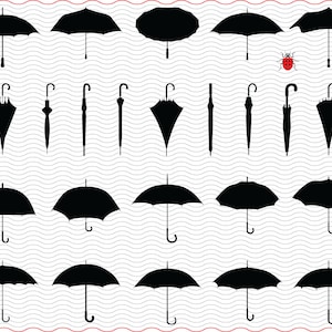 SVG Umbrellas,  Black silhouettes digital clipart, Files eps jpg, Umbrellas isolated vector, Instant download svg, png, dxf for Cricut
