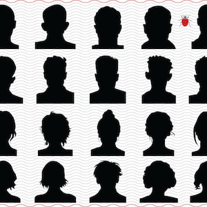 SVG Avatars Male Female, Black silhouettes digital clipart, Files eps jpg, Avatar isolated vector, Instant download svg, png, dxf for Cricut