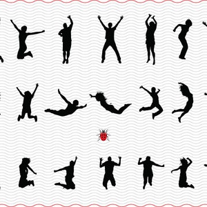 SVG, clipart numérique silhouette noire, fichiers eps jpg, saut vecteur isolé, téléchargement immédiat svg, png, dxf pour Cricut