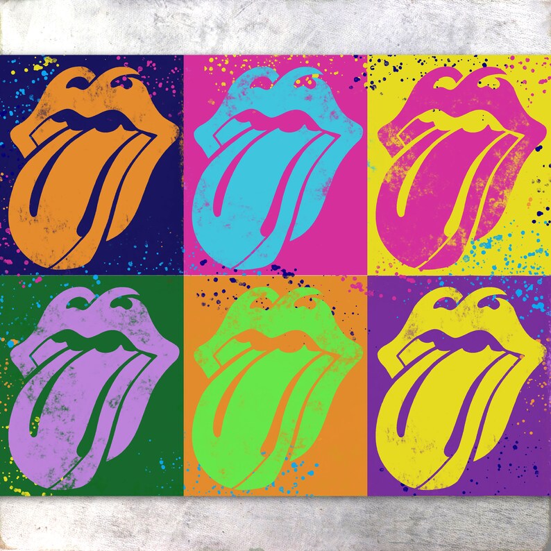 Rolling Stones Logo Pop Art on Canvas Etsy