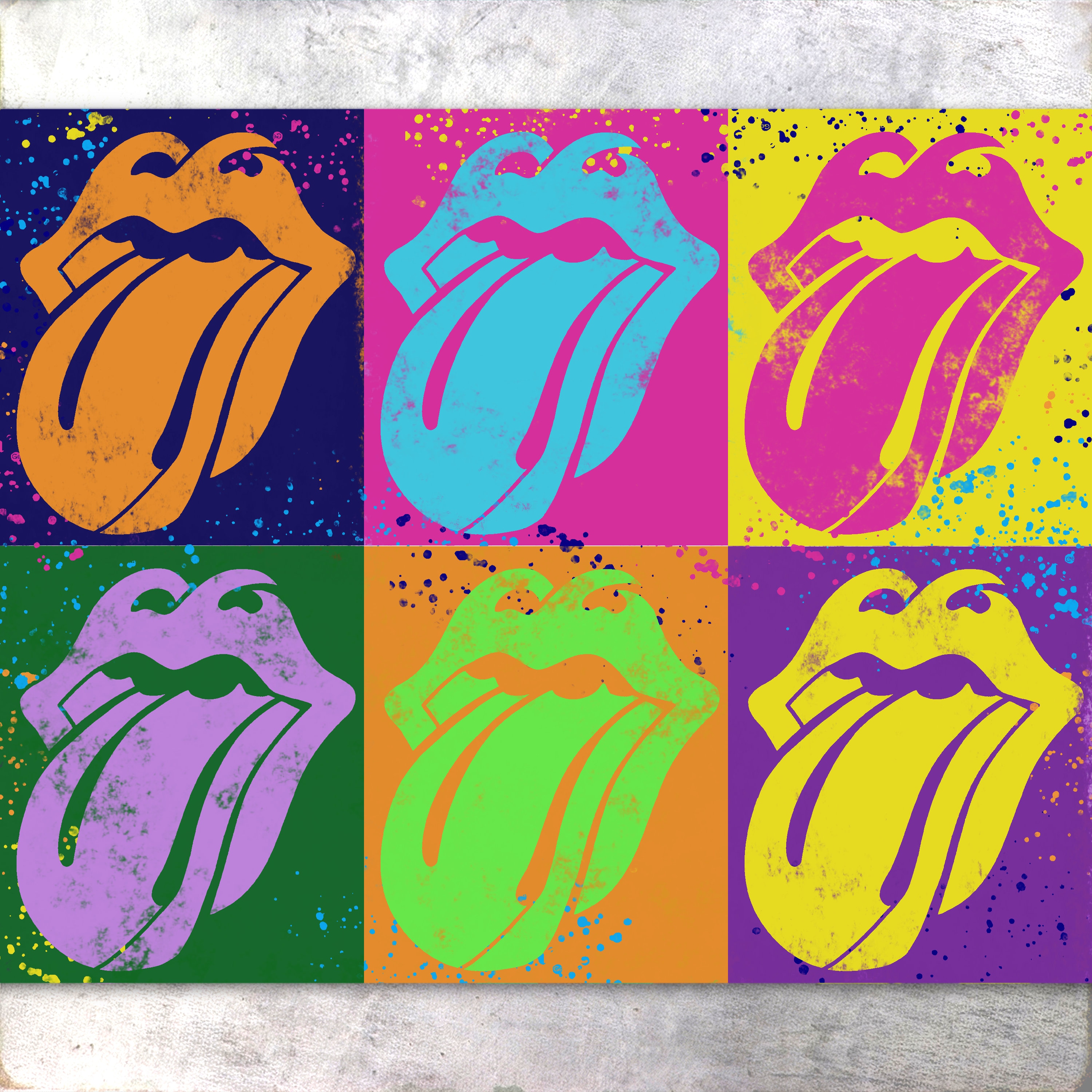 Rolling Stones Logo Pop Art on Canvas Etsy