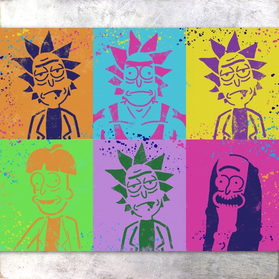 Rick Morty Rick Sanchez Pop Art on Canvas Etsy Nederland