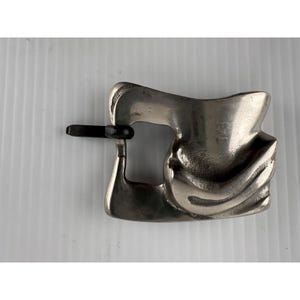 Vtg Ilana Goor, Israel Artist, Silver Tone Abstract Tongue Buckle Brutalist Vtg Ilana Goor, Israel Artist, Silver Tone Abstract Tongue  main image 4