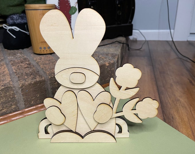 Unfinished Wood Rabbit Shelf Sitter Cutouts Etsy