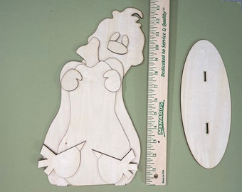 Unfinished Ghost, Pumpkin and Crows standup cutout DIY wood kit