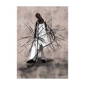 Black Woman with Braids Wall Art Home Decor Art Print