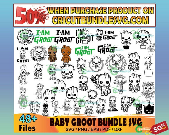 48 Baby Groot Bundle Svg Baby Groot Svg Marvel Svg - Etsy