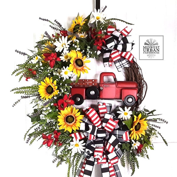 Red Truck Wreath - Etsy