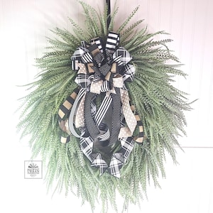 Year Round Fern Grass Wreath|All Season Wreath|Fern Grapevine Wreath|Bead Grass Wreath|Saw Grass Wreath|Farmhouse Wreath|Front Door Wreath