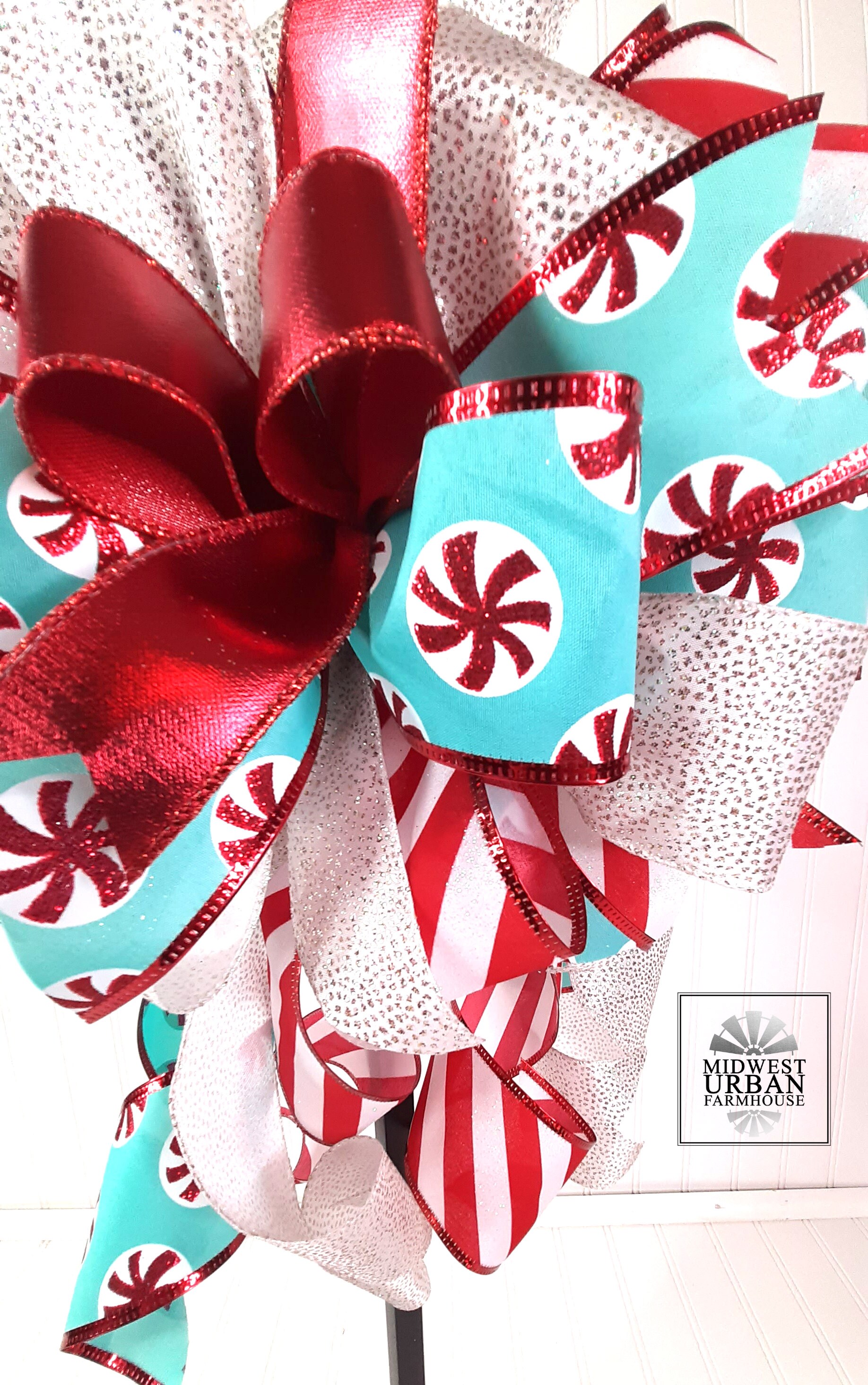 Peppermint Candy Tree Toppercandycane Lantern Topperwinter Etsy