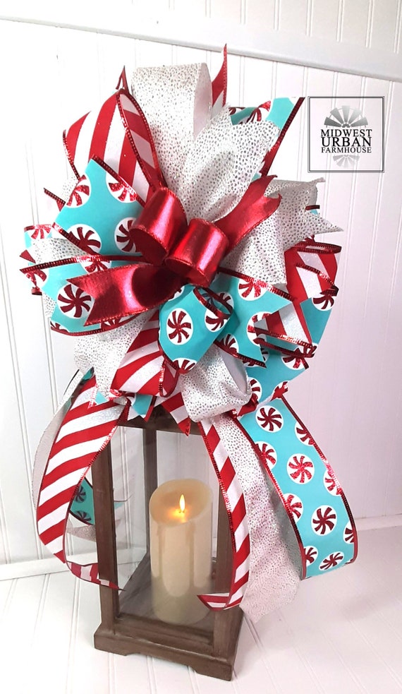 Peppermint Candy Tree Toppercandycane Lantern Topperwinter Etsy