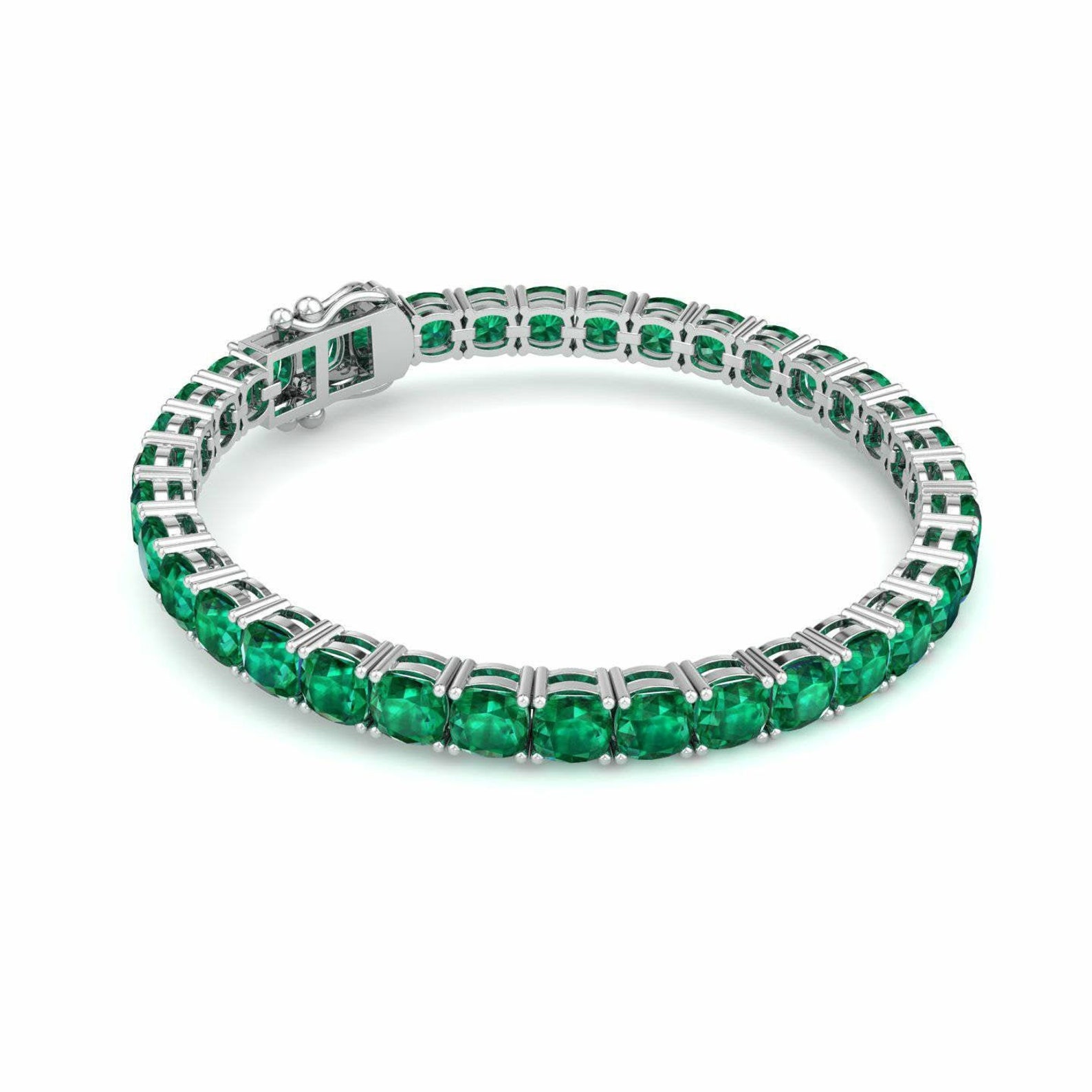 Emerald Tennis Bracelet Cushion Emerald Tennis Bracelet 925 Etsy