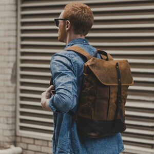 Rustic leather backpack store