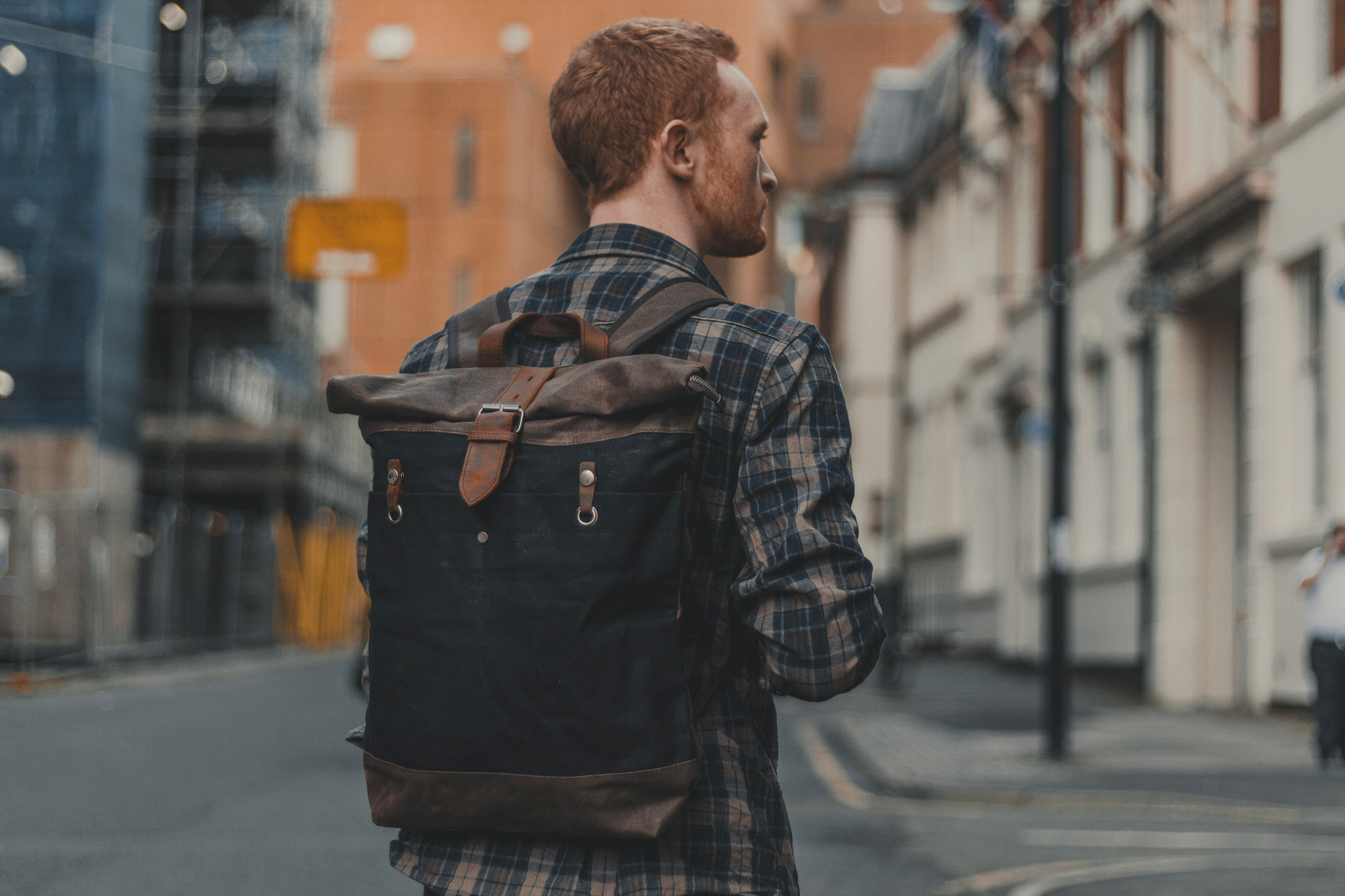 Waxed Canvas Rolltop Backpack Mens Womens Leather Rucksack | Etsy