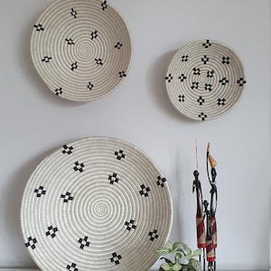 Rwanda African Basket - White Petal | Wall Basket | Storage Basket | Wall Decor | Woven Basket | Basket wall decor | Boho Basket