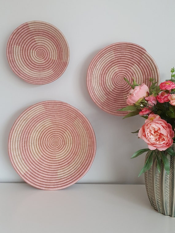 Rwanda African Basket Abstract Pink Wall Basket Storage Basket Wall Decor Woven Basket Basket Wall Decor Boho Basket Etsy Canada