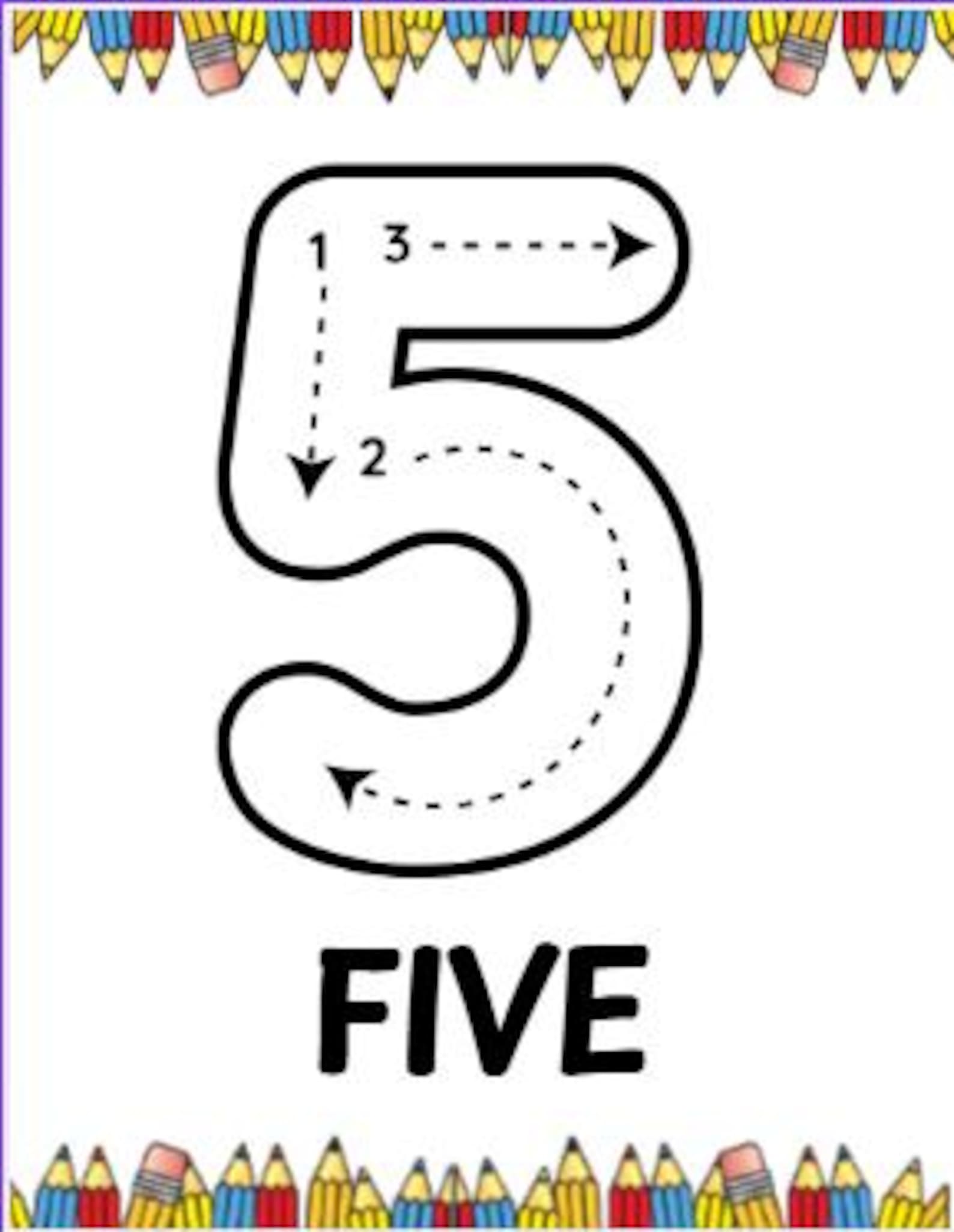 Numbers 1-20 Tracing Worksheets, Preschool and Kindergarten Number ...