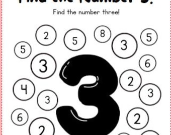 Find the Number Activity Preschool Kindergarten Number Recognition Printable Homeschool Math Practice