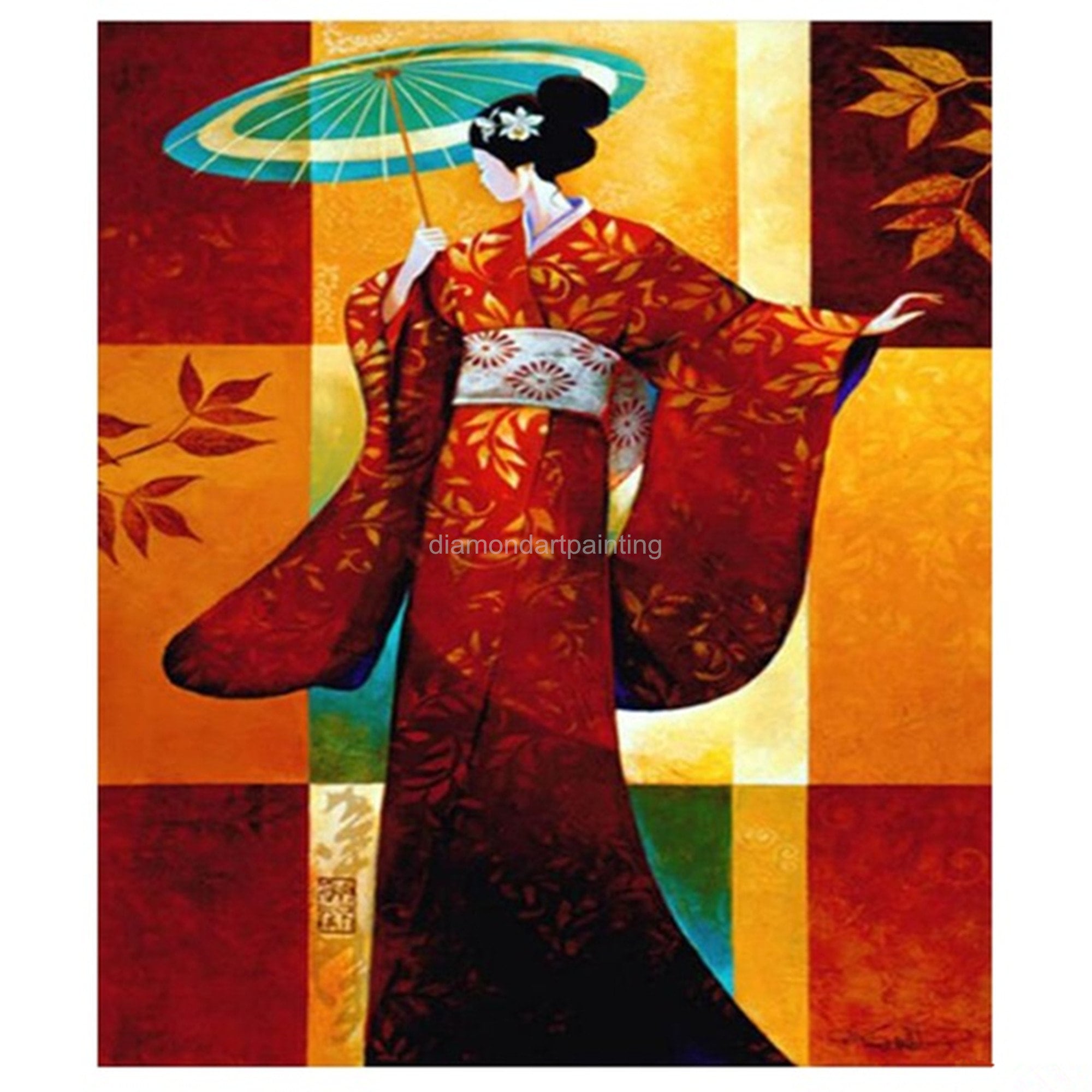 Учида козабуро женщина в кимоно. Живопись Японии. Японская живопись кимоно. Алмазная вышивка японка. Алмазная вышивка гейша