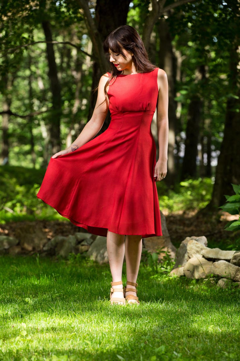 Retro Sleeveless Big Swing Sleeveless Party Dress