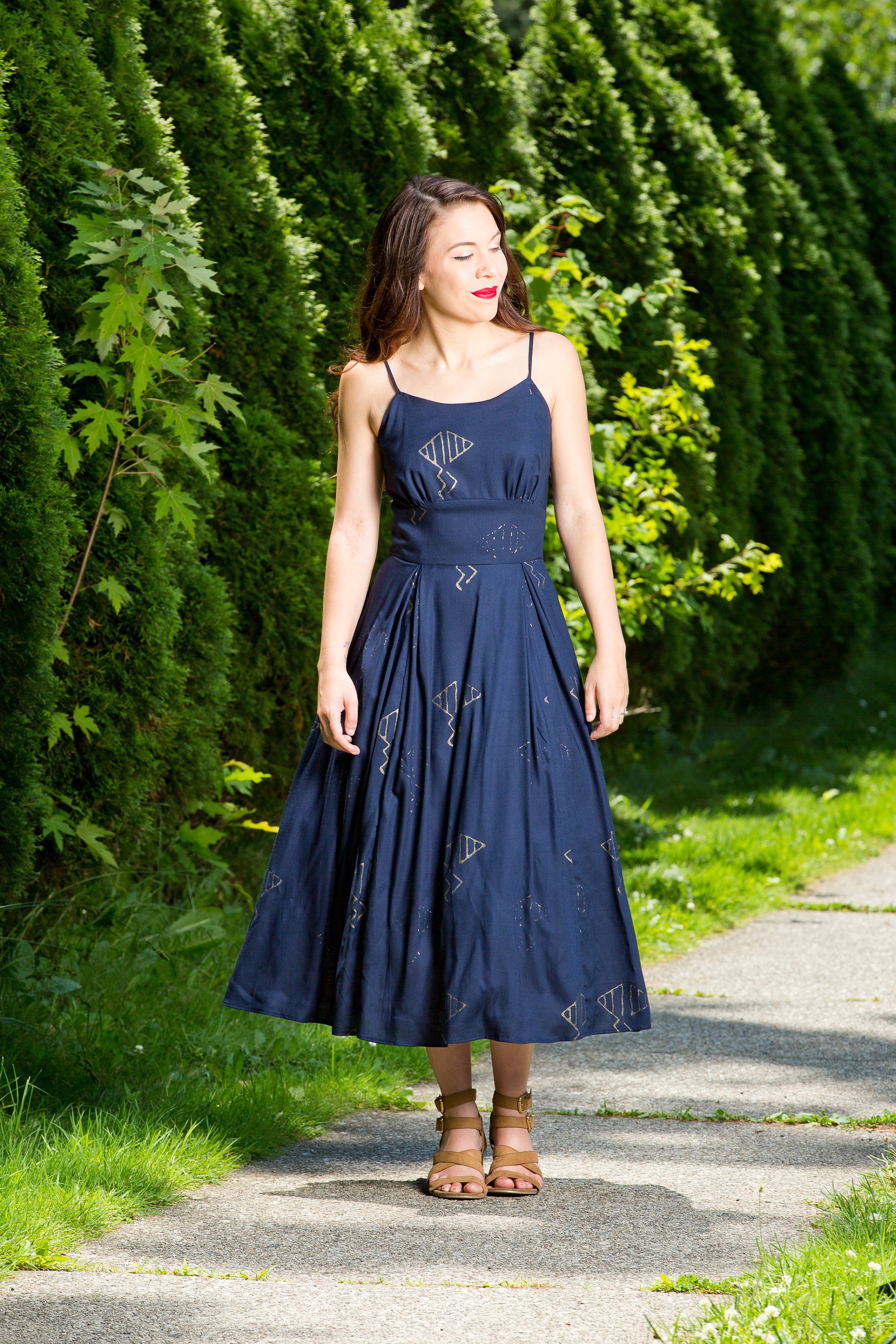 spaghetti strap swing dress