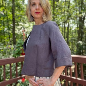 Mid Century Style Linen Swing Jacket