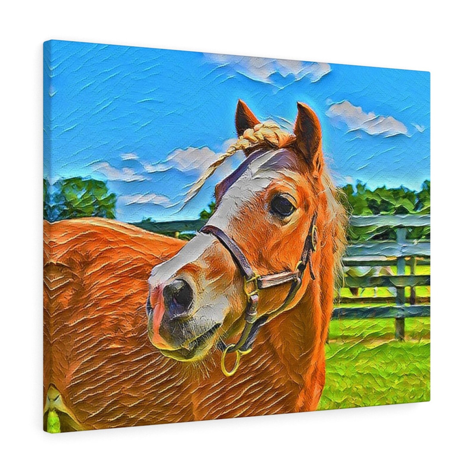 Shetland Pony Oil Painting Digital Art on Canvas Etsy