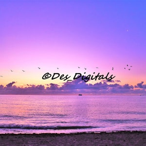 Purple & Gold Sunrise with Birds