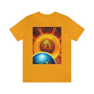 Bitcoin Sun and Planet Unisex Jersey Short Sleeve Tee