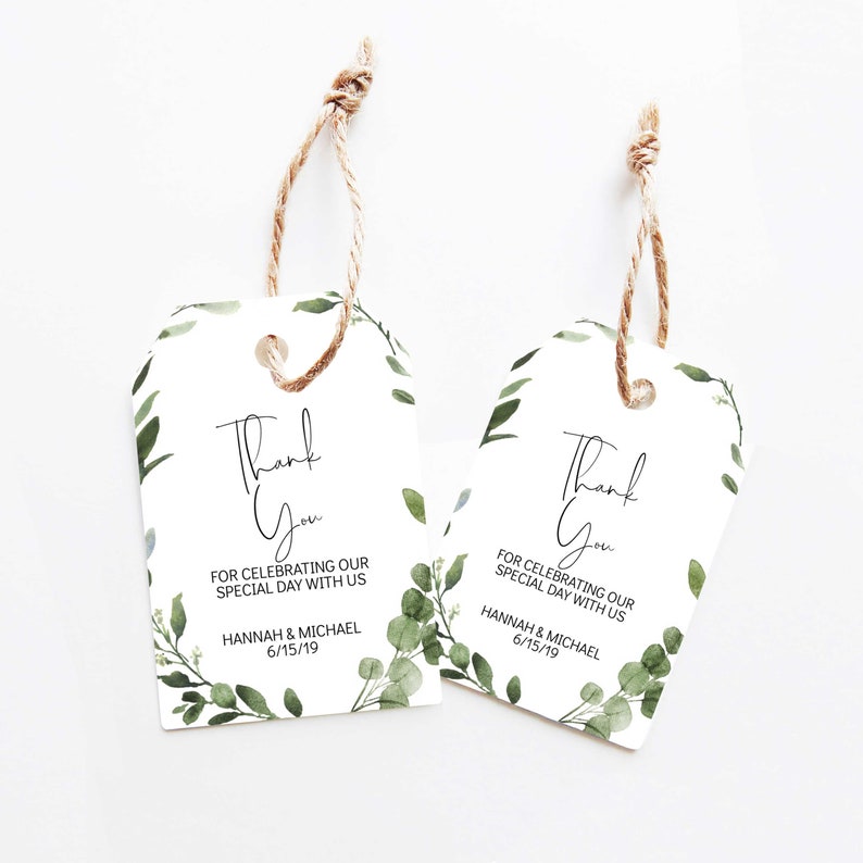 Custom Personalized Thank You Tags 2x3 \u2022 INSTANT DOWNLOAD \u2022 Printable Wedding Favor Tags 100/% Editable Template \u2022 Try Before You Buy!