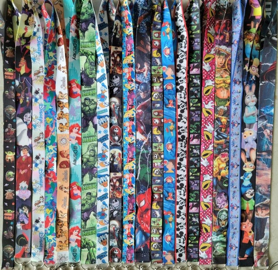 PICK 1 Disney Pin Trading Lanyard Baby Yoda Villains Xmen Zootopia Thor  Avengers Princesses Ponyo Lion King Tim Burton Hulk Mickey Minnie 