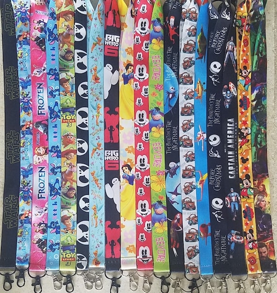 Walt Disney World Disneyland Pin Trading Lanyard! Various Styles To Choose  From! 18 Inch Length! Lilo & Stitch Big Hero 6 Infinity War Tink