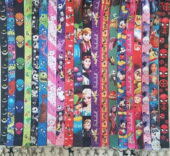 Walt Disney World Disneyland Pin Trading Lanyard Various Styles to Choose  From 18 Inch Length Pocahontas Minnie Frozen Tinkerbelle Ursula 