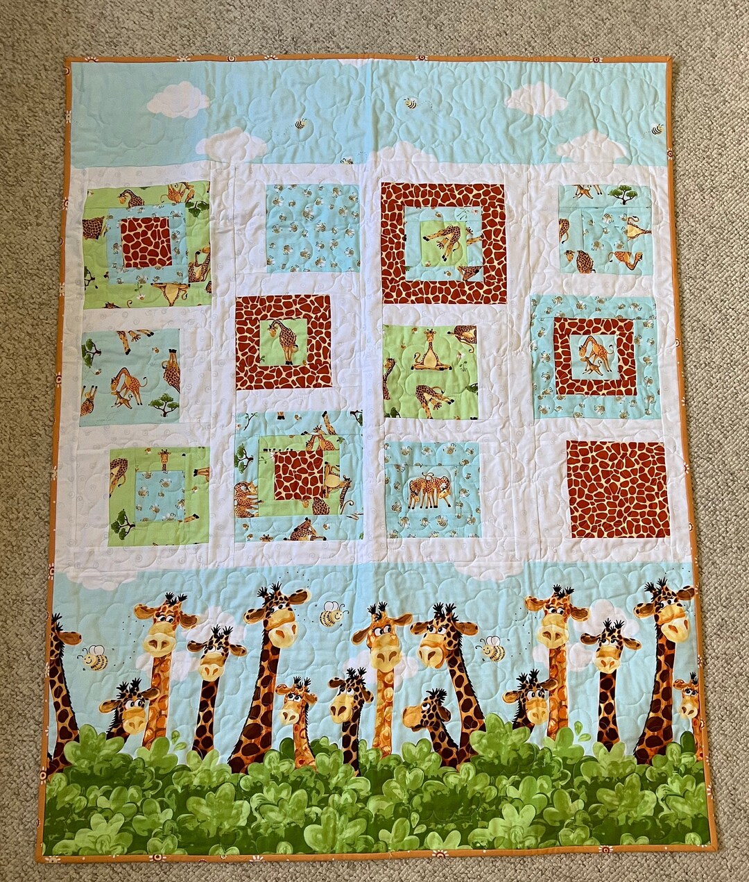 Zoey the Giraffe Quilt, Baby Quilt, Giraffe Quilt Etsy