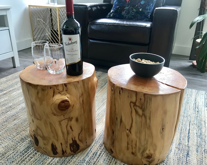 Tree Stump Table, Douglas Fir, Wood Furniture, Wooden Side Table