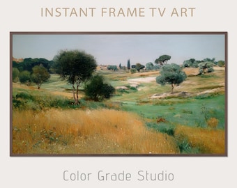 Moldura de TV Arte Vintage, Paisagem Natural Arte Digital, Paisagem Romântica Antiga